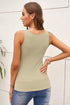 Sleeveless Scoop Neck Button Tank Top